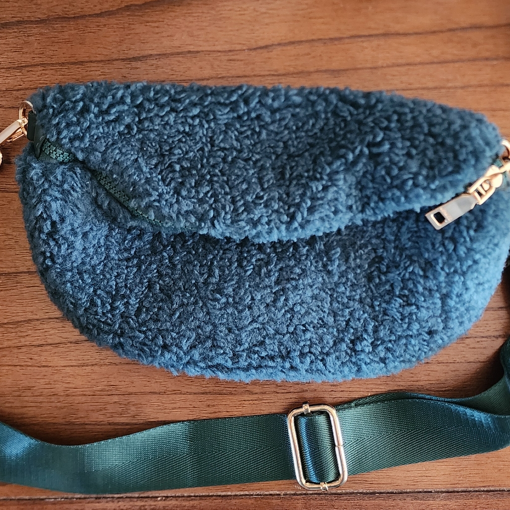 Fleece Emerald Green Crossbody Bag